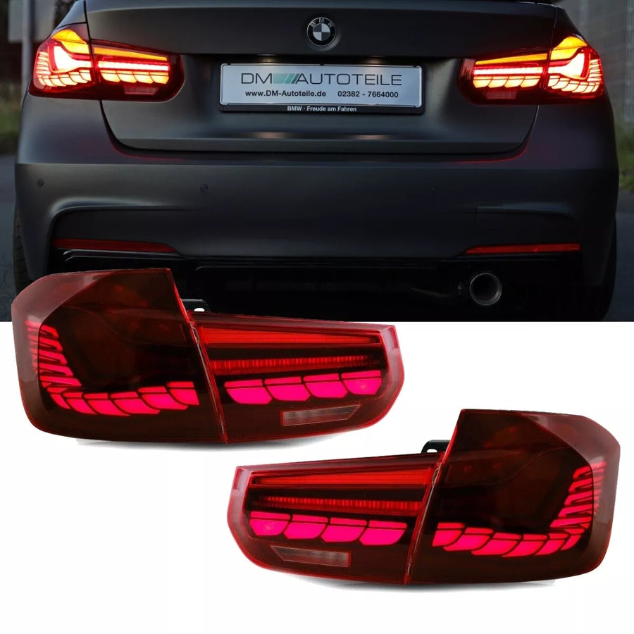 Set frecce dinamiche LED luci posteriori rosse 4 OLED per BMW Serie 3 F30 F35