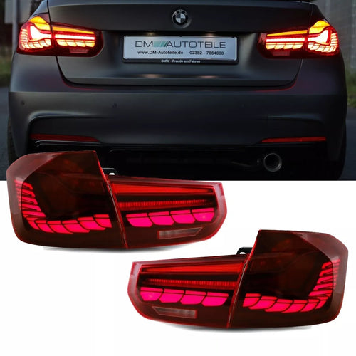 Set frecce dinamiche LED luci posteriori rosse 4 OLED per BMW Serie 3 F30 F35
