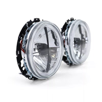 Vetro trasparente Angel Eyes faro mirino nero per VW T2 73-79 + T3 79-92