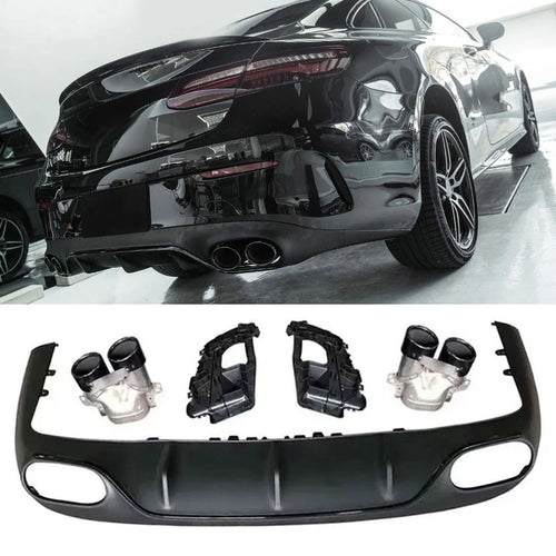 Diffusore + Terminali di Scarico (NERO) per Mercedes C238 A238