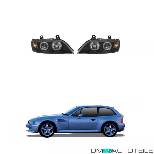Fari H1/H1 Angel Eyes Nero per BMW Z3 Roadster 96-02