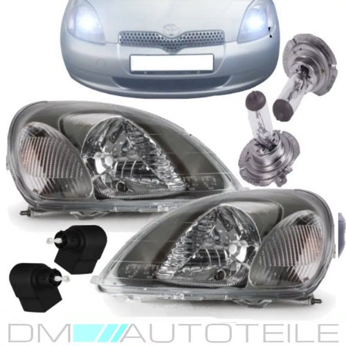 SET fari Toyota Yaris Ichikoh destro sinistro + 2 lampadine H4 99-03 + motore