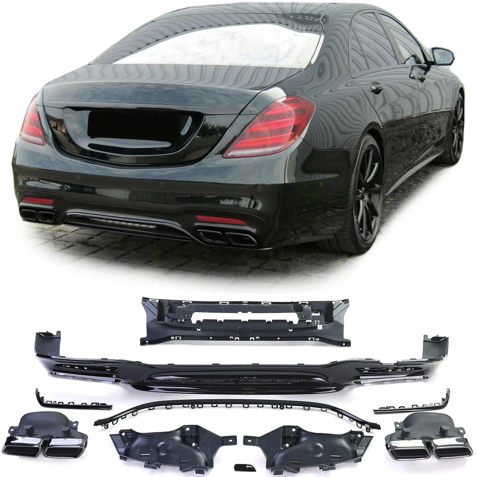 Diffusore Posteriore Sport + Doppi Terminali per Mercedes Classe S W222 17-20