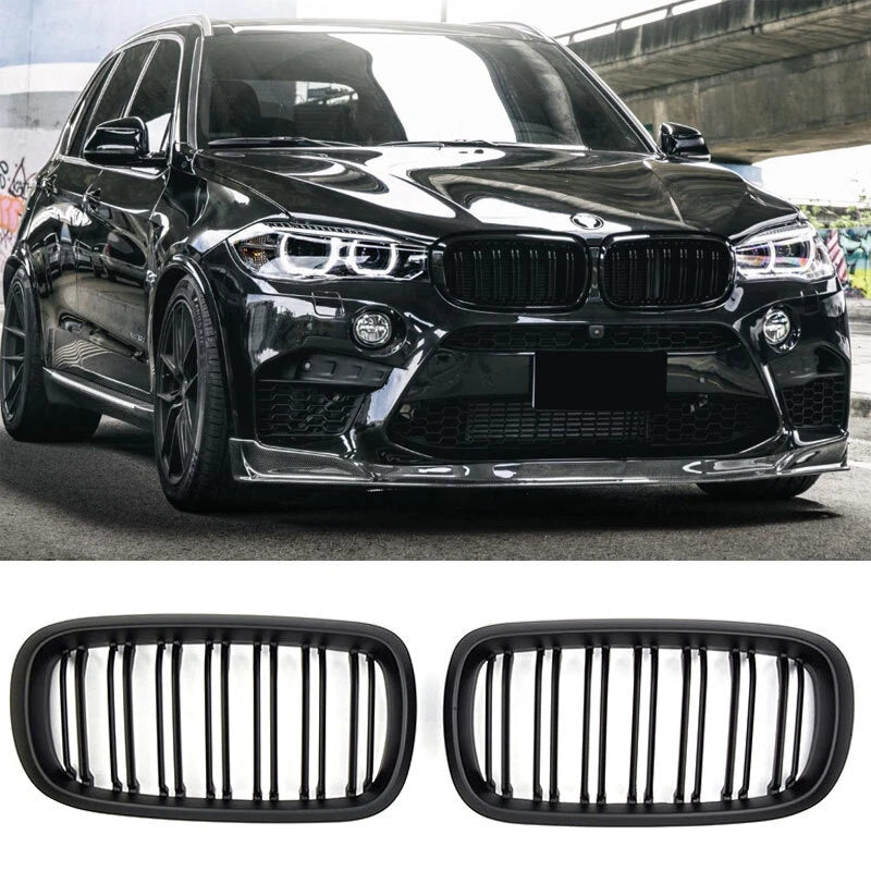 per BMW X5 X6 F15 F16 SPORT GRIGLIA RADIATORE DOPPIA BARRA NERO OPACO