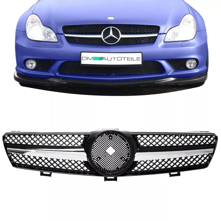 Griglia lucida Nero cromo per CLS C219 W219 04-08 no AMG
