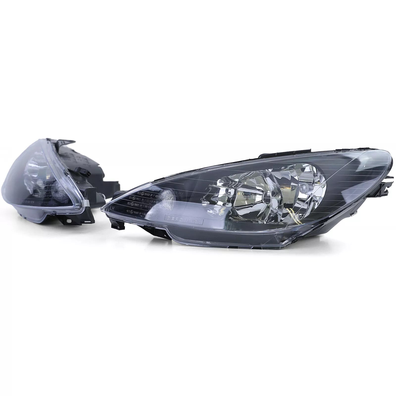 Fari Vetro Trasparente Nero H7 H7 + Adattatore per Peugeot 206 1998-2008 – vista 3