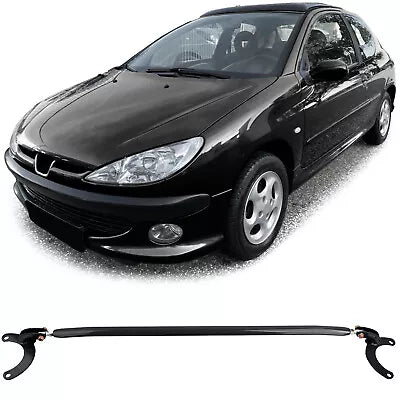 Barra alluminio nera anteriore 3 pz regolabile per Peugeot 206 + CC SW 98-08