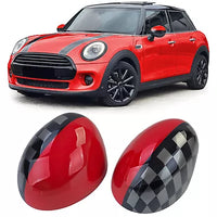 Calotte specchietti Performance rosso nero adatte per Mini F54 F55 F56 F57 13-18