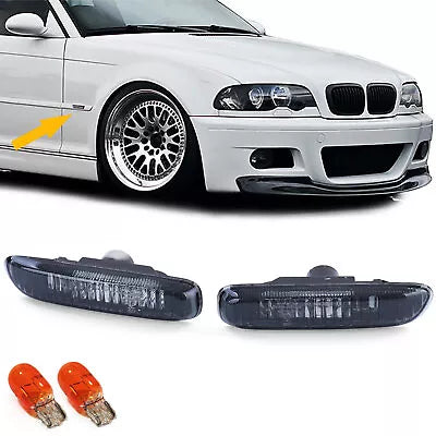 Coppia frecce laterali in vetro trasparente nero fumo BMW Serie 3 E46 98-03