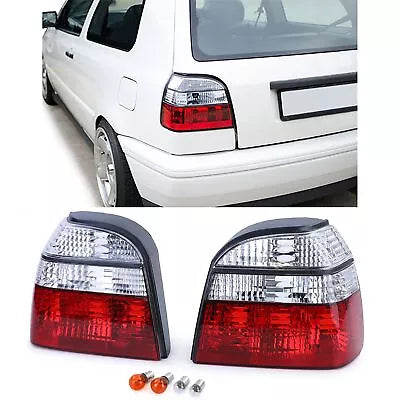 Luci posteriori vetro trasparente rosso bianco VW Golf 3 berlina cabrio 91-97