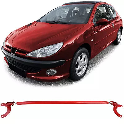 Barra alluminio rossa anteriore 3 pz regolabile per Peugeot 206 + CC SW 98-08