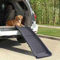 Rampa cani auto ausilio ingresso antiscivolo pieghevole nera 155x40 cm fino 90kg