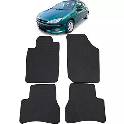 Tappetini Auto Gomma Nero Premium Set per Peugeot 206 98-09