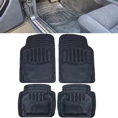 Set Tappetini in Gomma Nero Ritagliabili Universali per Auto e Furgoni
