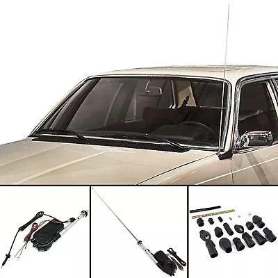 Antenna Elettrica Automatica Estensibile Cromata per Auto Veicolo Universale 12V