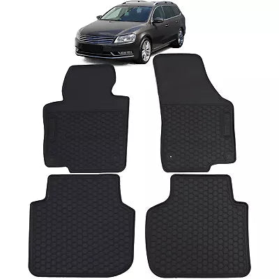 Tappetini auto in gomma neri set premium per VW Passat B6 3C 2005-2010