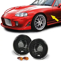 Frecce laterali trasparente nero fumo con bordo cromato Mazda MX5 NA NB 89-05