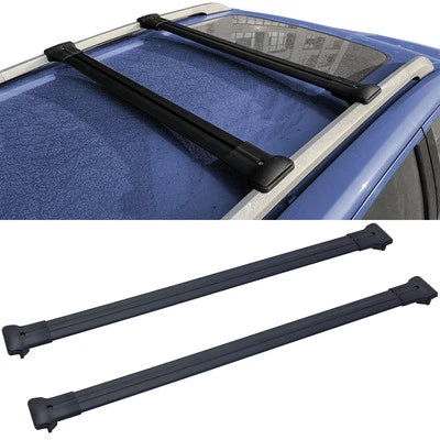Barre portatutto trasversali alluminio nere adatte per VW T6 T6.1 2015-2024