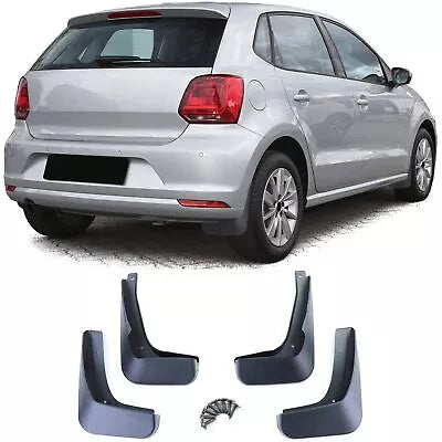 Kit paraspruzzi anteriore e posteriore nero per Vw Polo 5 Facelift 6C dal 14-17