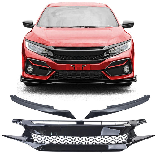 Griglia a nido d'ape Performance nera senza emblema per Honda Civic FK 2016-2020