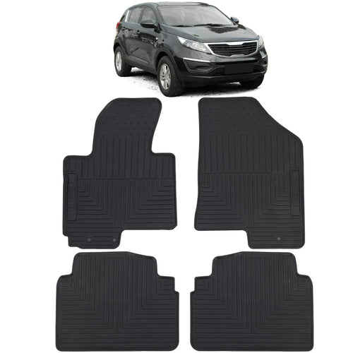 Tappetini auto in gomma neri set premium per Kia Sportage SL 10-15