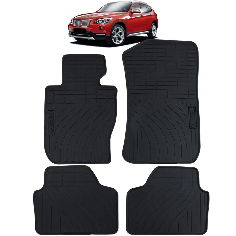 Tappetini in gomma per auto neri set premium adatti per BMW X1 E84 09-15