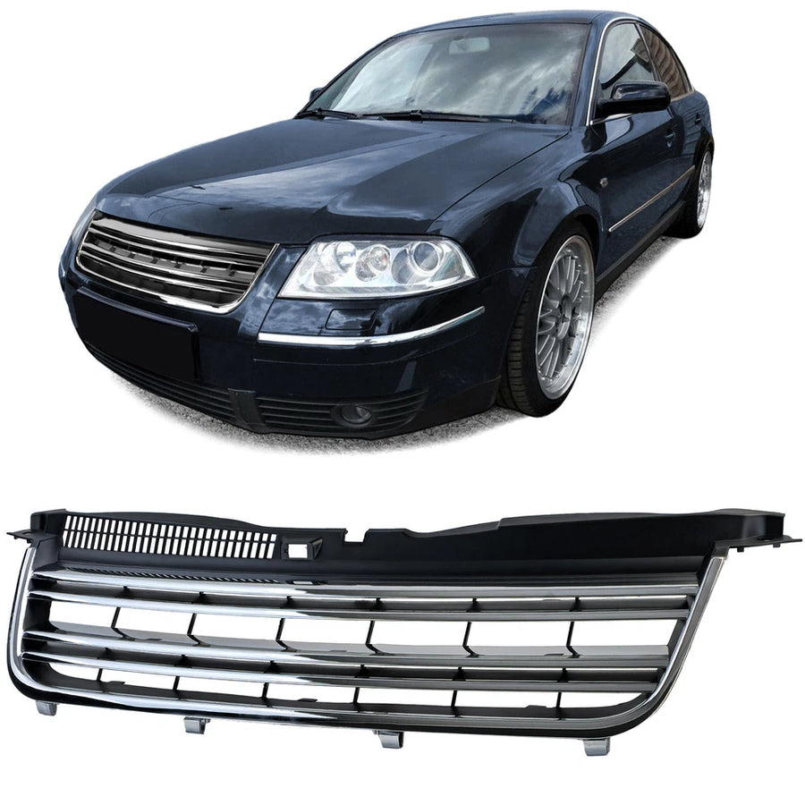 Griglia doppia aletta nera cromata per Vw Passat 3BG berlina Variant 00-05