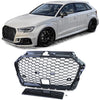 Griglia radiatore sportiva a nido d'ape nera lucida per Audi A3 8V 16-20 + ACC