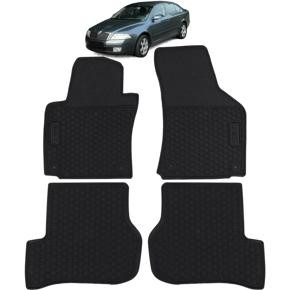 Tappetini in gomma premium set 4 pezzi neri per Skoda Octavia 1Z3 1Z5 04-13