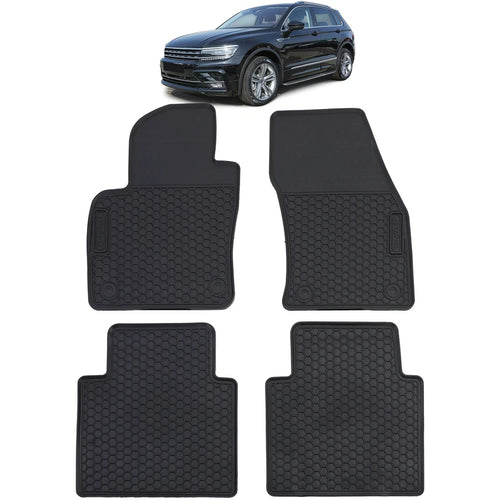 Tappetini auto in gomma neri set premium per VW Tiguan II 2016-2020