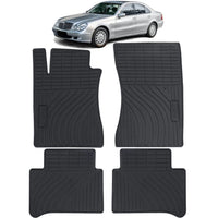 Tappetini auto in gomma neri set premium, per Mercedes Classe E W211 S211 02-09