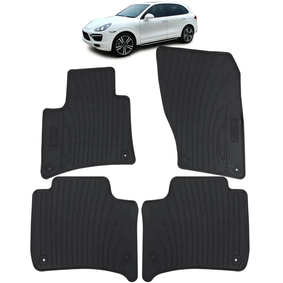 Tappetini auto in gomma neri set premium per Porsche Cayenne 10-19