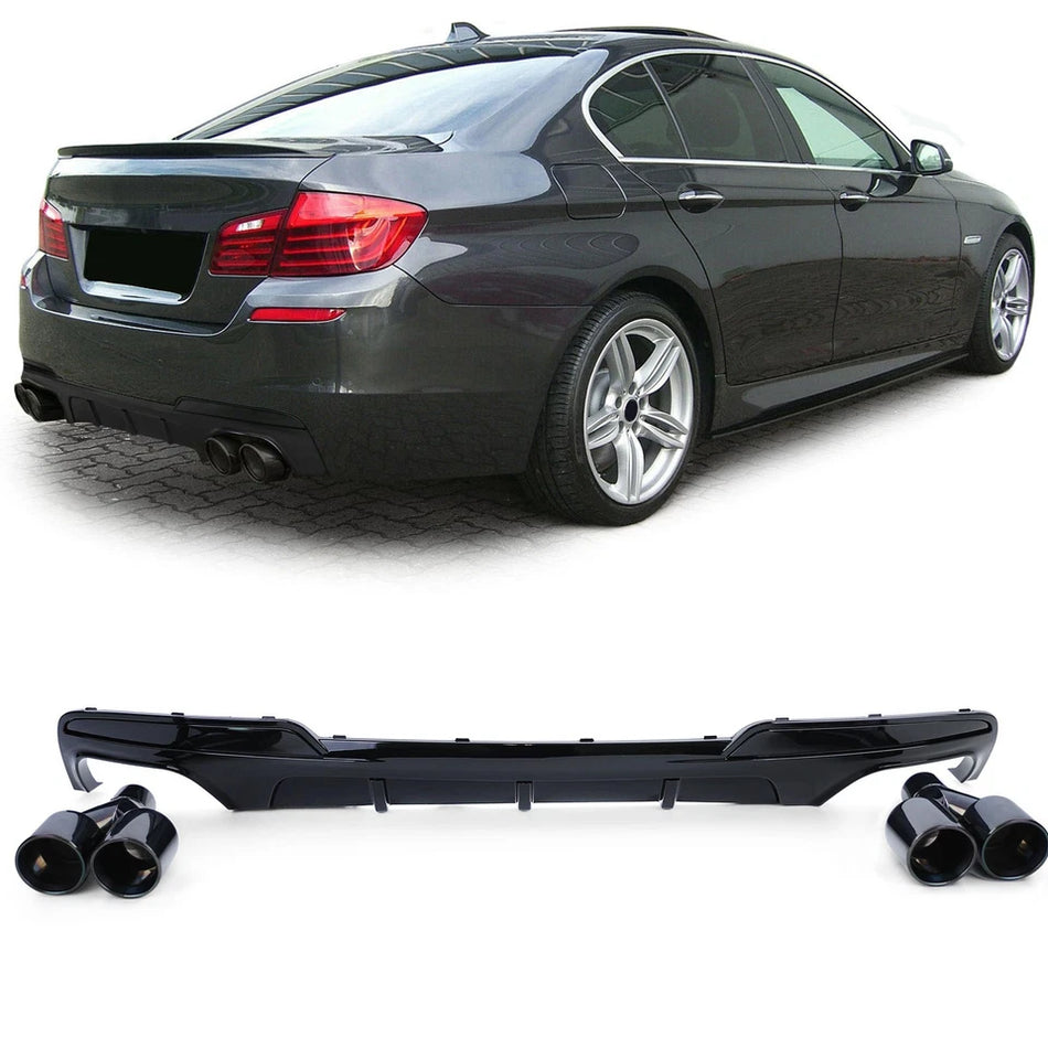 Diffusore posteriore lucido + terminali 4 tubi Performance Look per BMW F10 F11