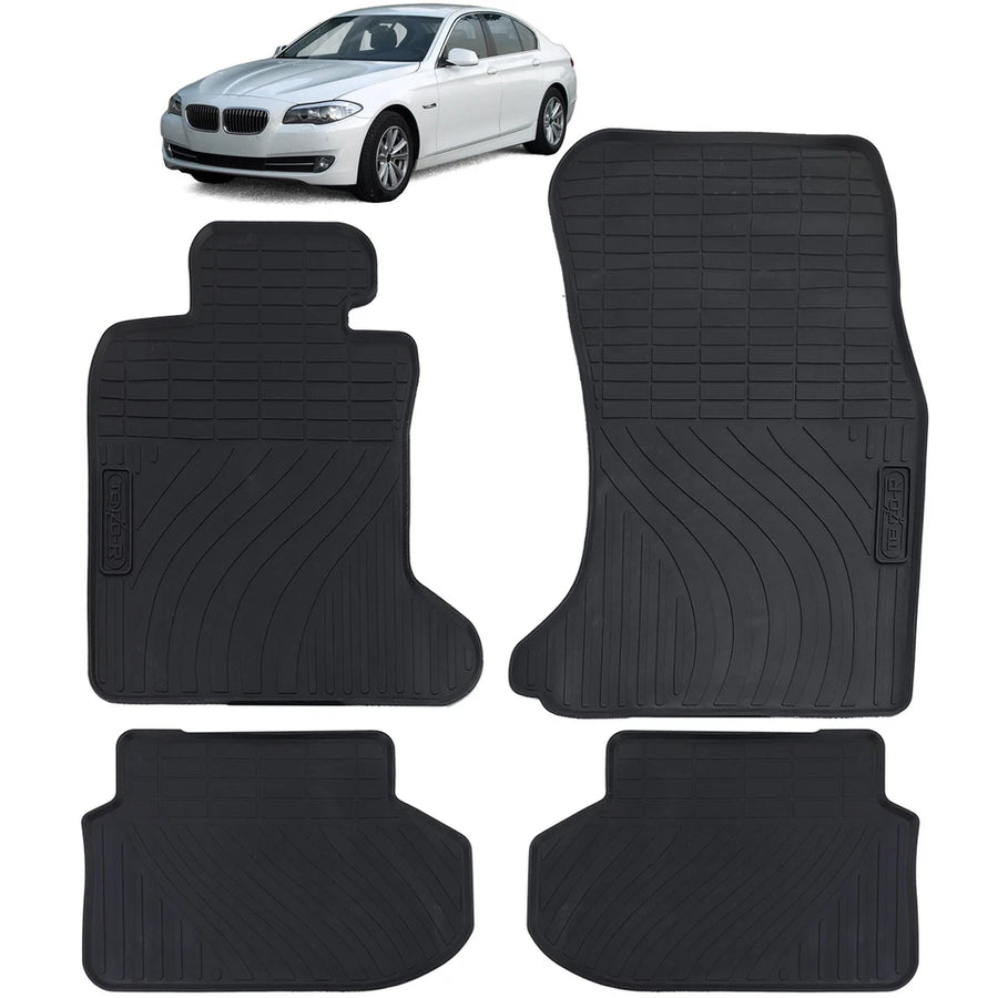 Tappetini in gomma auto neri set premium adatti per BMW F10 berlina F11 Touring