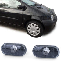 Coppia frecce laterali nere fumè per Renault 19 Clio 1 2 Twingo Megane 1 Laguna
