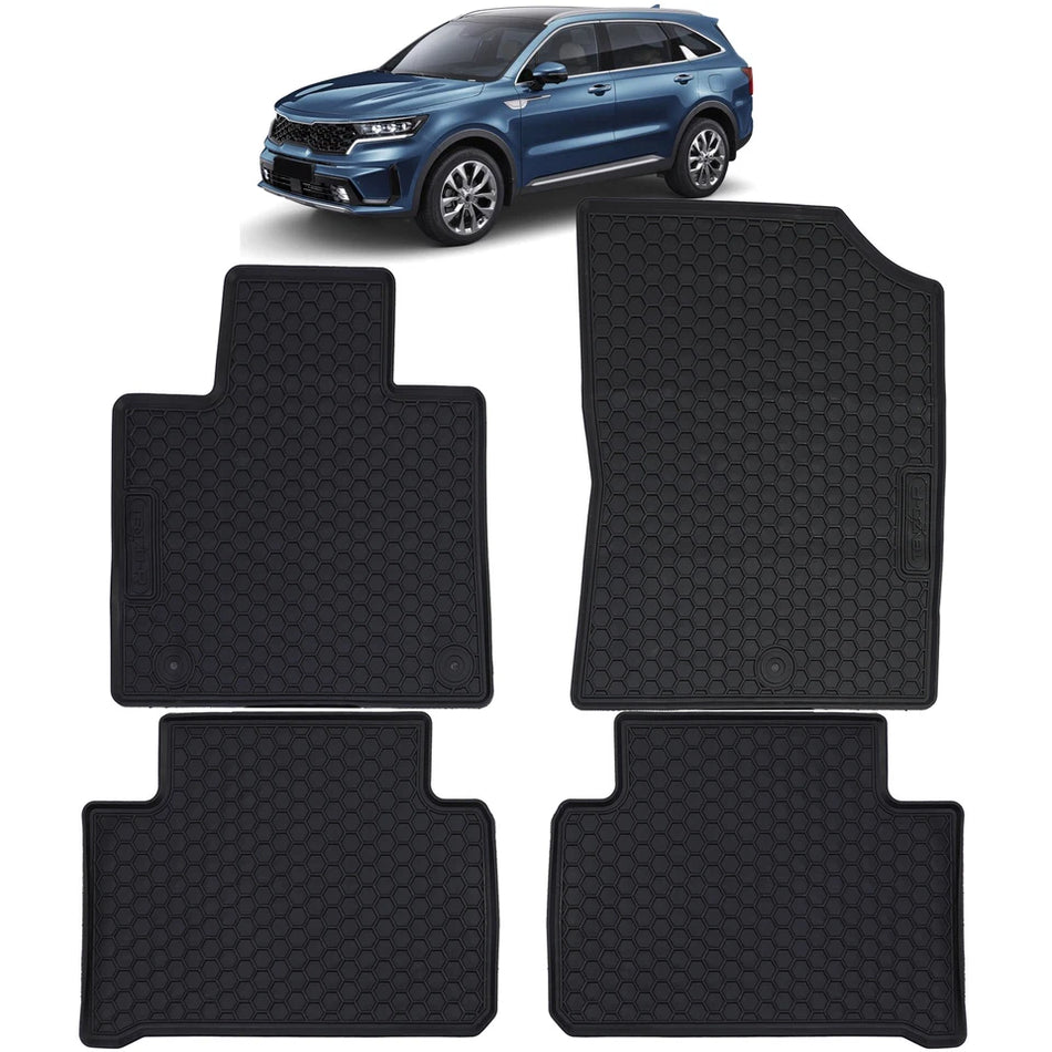 Tappetini Auto in Gomma Nero Premium Set, per Kia Sorento MQ4 dal 2020