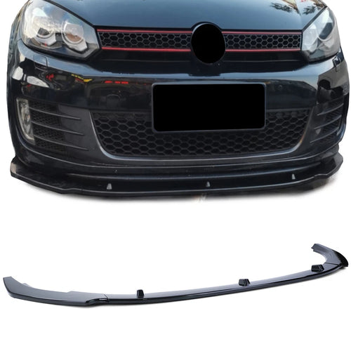 Spoiler anteriore coppa labbro nero lucido per VW Golf 6 GTI 09-13