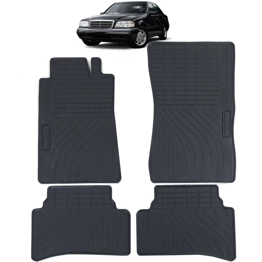Set tappetini in gomma premium neri per Mercedes Classe C W202 S202 93-01