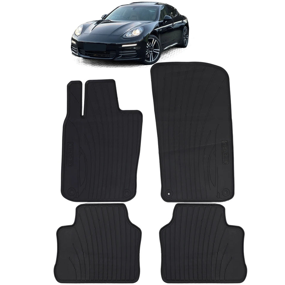 Tappetini auto in gomma neri set premium per Porsche Panamera 970 2009-2016