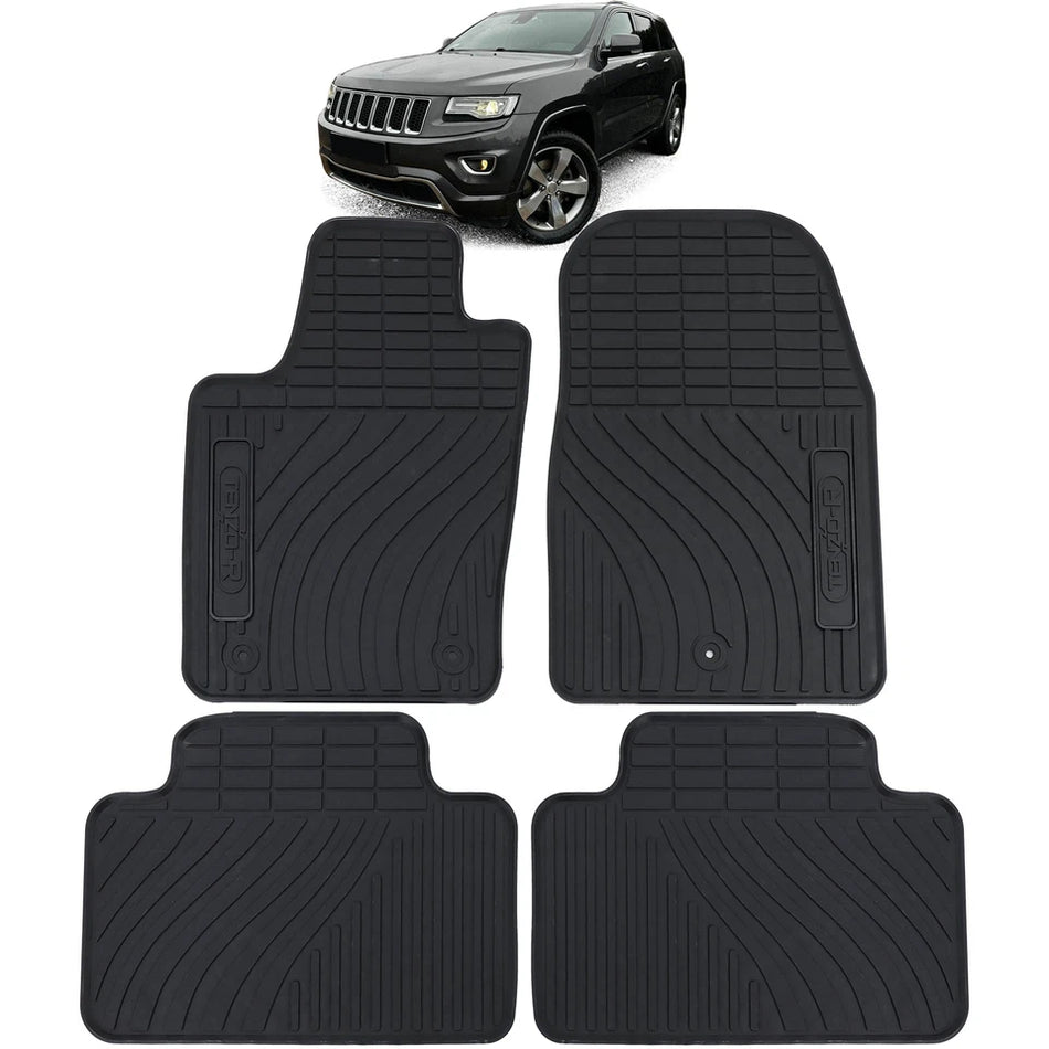 Tappetini in gomma premium set 4 pezzi neri per Jeep Grand Cherokee WK2 10-21