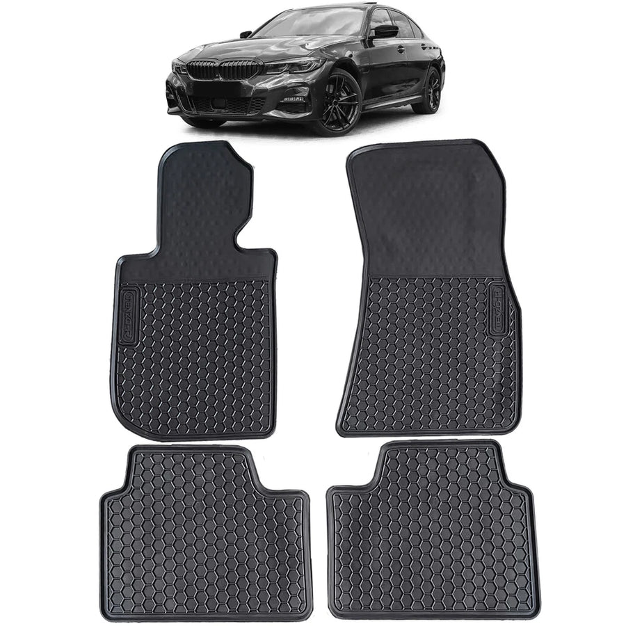 Tappetini auto in gomma neri set premium per BMW Serie 3 G20 berlina da 18