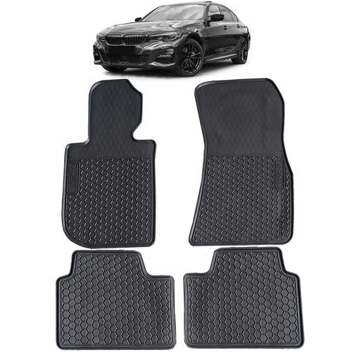 Tappetini auto in gomma neri set premium per BMW Serie 3 G20 berlina da 18
