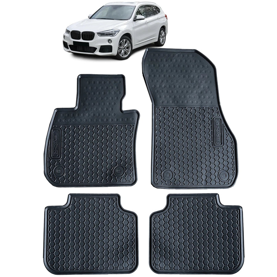 Tappetini auto in gomma neri set premium per BMW X1 F48 15-22