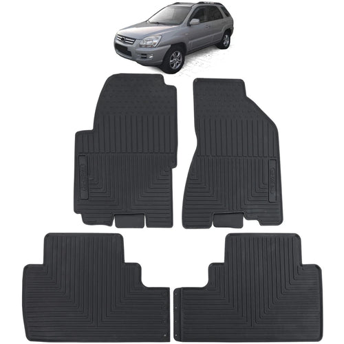 Tappetini auto in gomma neri set premium per Kia Sportage ogni km 04-10