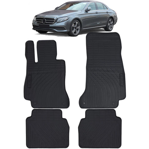 Tappetini auto in gomma neri set premium, per Mercedes Classe E W213 S213 dal 16