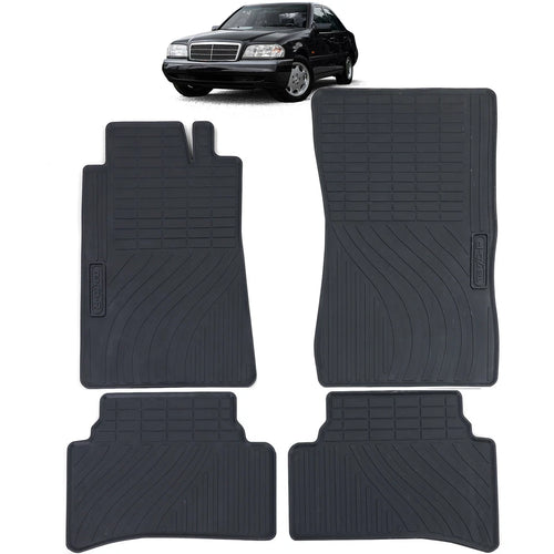 Set tappetini in gomma premium neri, per Mercedes Classe C W202 S202 93-01