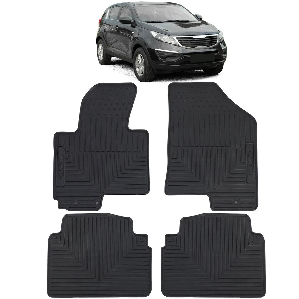 Tappetini auto in gomma neri set premium, per Kia Sportage SL 10-15
