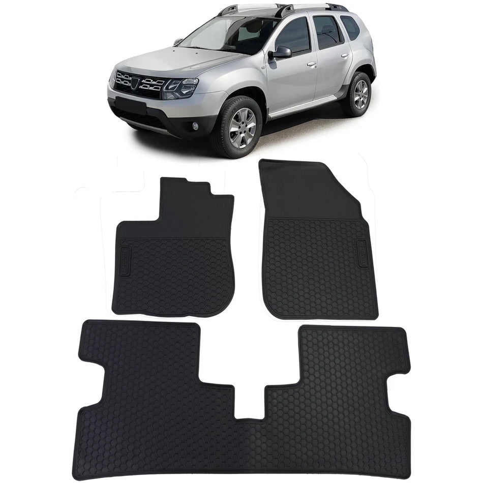 Tappetini auto in gomma neri set premium per Dacia Duster I 10-18