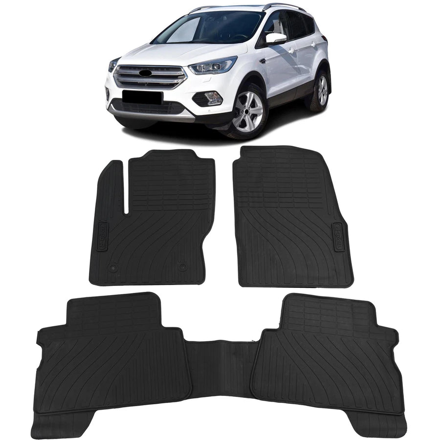 Tappetini auto in gomma neri set premium per Ford Kuga 2 DM2 2012-2022