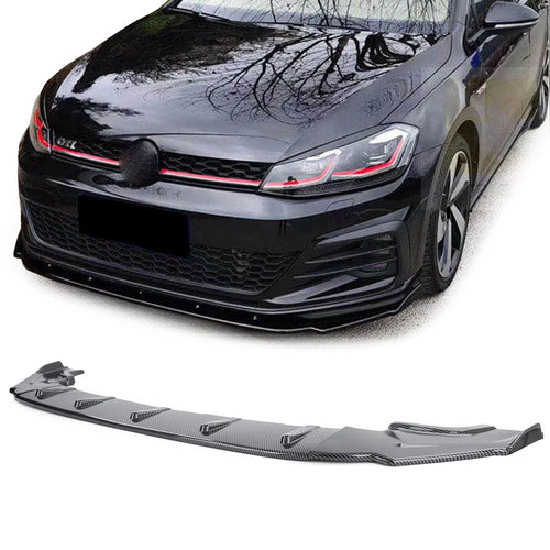 Spoiler anteriore coppa labbro performance carbon look per VW Golf 7 GTI 13-20